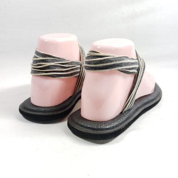 Sanuk Women's Size 7 Yoga Sling Sandals Gray Stripes - Picture 5 of 8